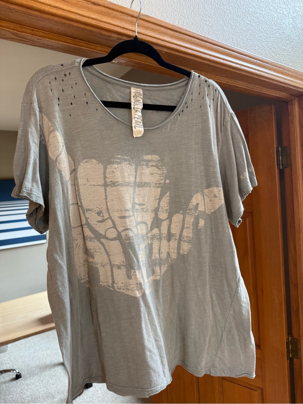 Magnolia Pearl Light Gray Short Sleeve Tee with Shaka Graphic